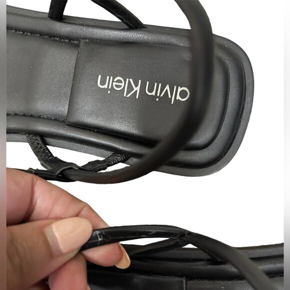 Calvin Klein Black Strappy Sandals - Picture 3 of 8